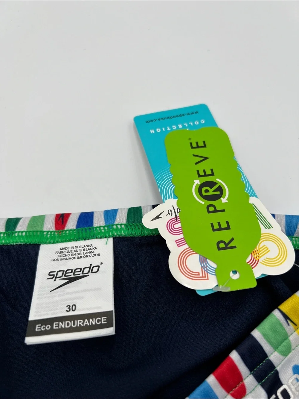 Speedo Endurance racer swimming brief shorts rainbow swim Eco Surf men new 30